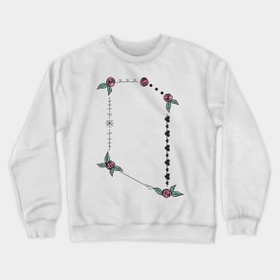 Microscopium (Microscope) Constellation Roses and Hearts Doodle Crewneck Sweatshirt